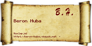Beron Huba névjegykártya